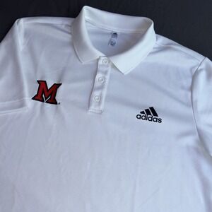 Miami University RedHawks Shirt Mens Large Adidas Primegreen Basketball Polo